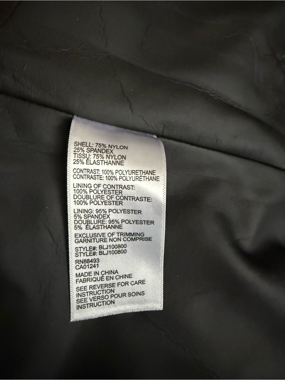 blanc noir Black Lightweight Jacket with High Stand Collar - Picture 5 of 6